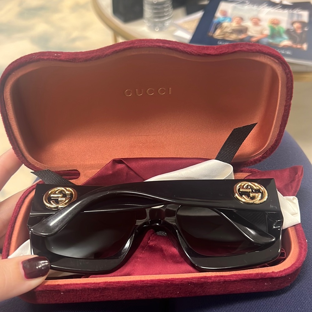 Gucci Pop Web 54mm Rectangular Sunglasses - image 1